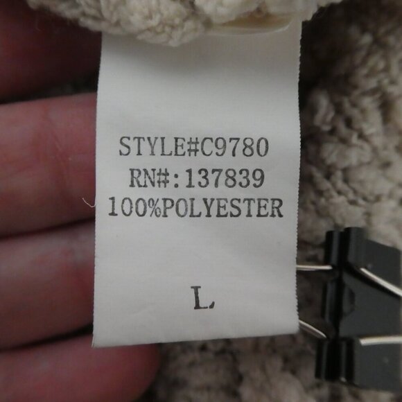 Debut Beige Mock Neck Pullover Popcorn Sweater Womens Large - Picture 6 of 7